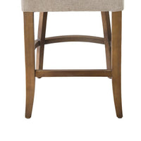 Ryna Counter Stool Chair, Light Gray Fabric, Oak Brown Solid Wood -BM326602