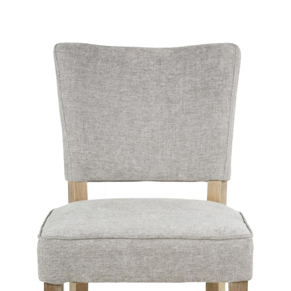 Rea Counter Stool Chair, Plush Light Gray Fabric, Oak Gray Solid Wood -BM326604
