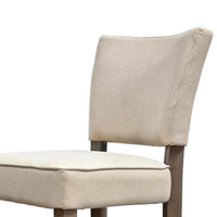 Rea Counter Stool Chair, Beige Fabric, Classic Graywash Solid Wood -BM326606