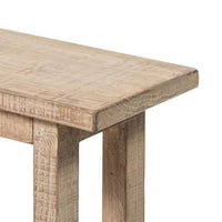 Fini Dining Bench, 64 Inch Pine Wood Frame, Sled Base, Whitewash Brown -BM326611