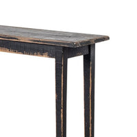 Duro Sofa Console Table with Open Shelf, Reclaimed Wood, Antique Black -BM326626