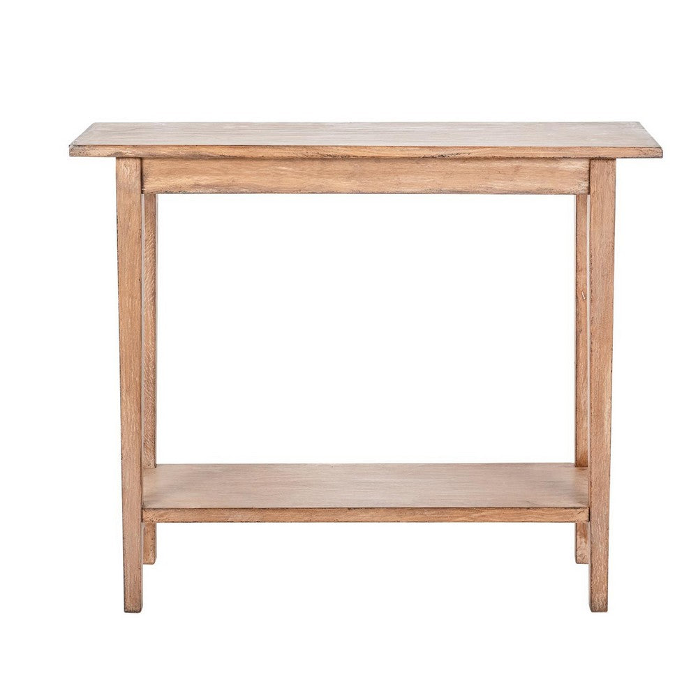 Duro Sofa Console Table with Open Shelf, Reclaimed Wood, Antique Brown -BM326627