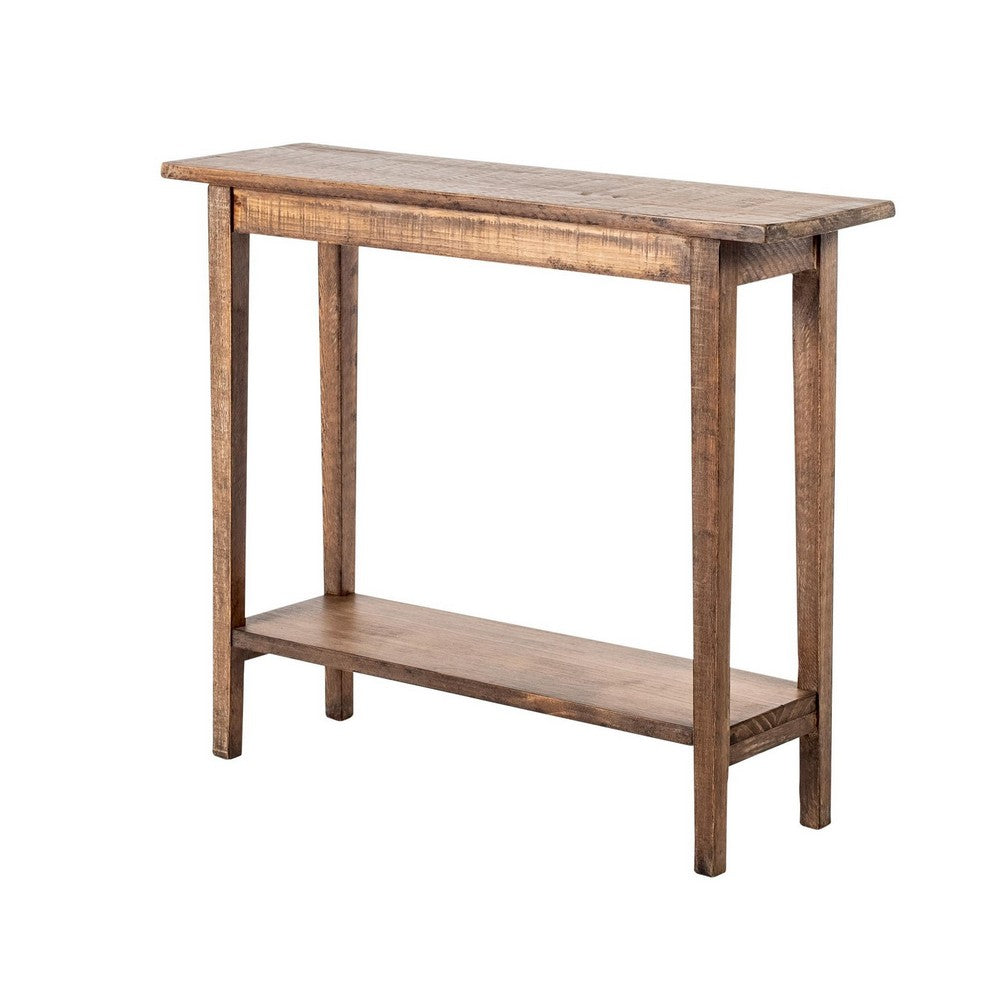Duro Sofa Console Table with Open Shelf, Reclaimed Wood, Antique Brown -BM326627