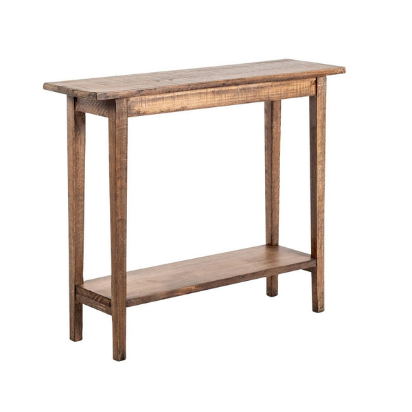 Duro Sofa Console Table with Open Shelf, Reclaimed Wood, Antique Brown -BM326627