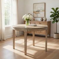 Tuley Dining Table, Tapered Legs, Pine Wood, Gray, 42 Inch Round Top -BM326633