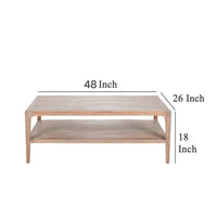 Tuley Coffee Table, Storage Shelf, Reclaimed Pine Wood, Gray, 48 Inch -BM326642