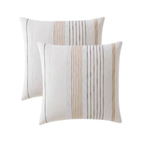 Jela Euro Sham with Clipped Jacquard Stripes, White Cotton, 26 x 26 -BM326656