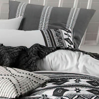 Jim 5pc King Size Comforter Set, Shams, White Black Jacquard Stripe -BM326657
