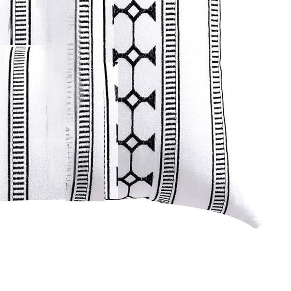 Jim Euro Sham with Black and White Clipped Jacquard Stripe, 26 x 26 -BM326659