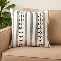 Jim Euro Sham with Black and White Clipped Jacquard Stripe, 26 x 26 -BM326659