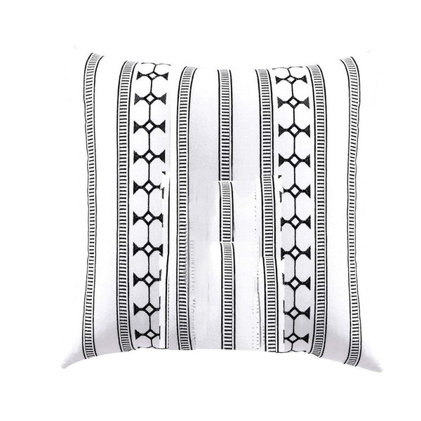 Jim Euro Sham with Black and White Clipped Jacquard Stripe, 26 x 26 -BM326659
