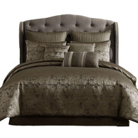 Beny 9pc King Size Comforter Set, Traditional Gold Woven Jacquard -BM326665