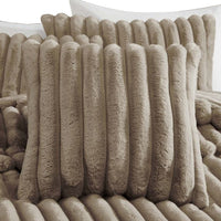 Sieno 3pc Twin XL Comforter Set, Taupe Brown Faux Fur, Micro Mink Back -BM326674