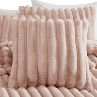 Sieno 3pc Twin XL Comforter Set, Blush Pink Faux Fur, Micro Mink Back -BM326677