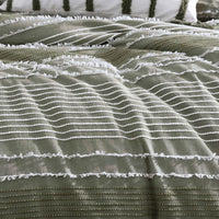 Meo Euro Sham, Textured Woven Jacquard Stripe, Green Cotton, 26 x 26 -BM326683