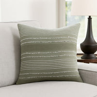 Meo Euro Sham, Textured Woven Jacquard Stripe, Green Cotton, 26 x 26 -BM326683