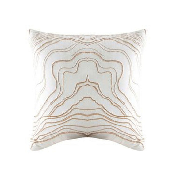 Jenya Euro Sham, Abstract Floral Embroidery, White Velvet 26 Inch -BM326690