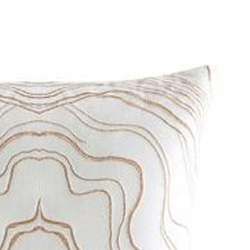Jenya Euro Sham, Abstract Floral Embroidery, White Velvet 26 Inch -BM326690