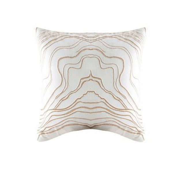 Jenya Euro Sham, Abstract Floral Embroidery, White Velvet 26 Inch -BM326690