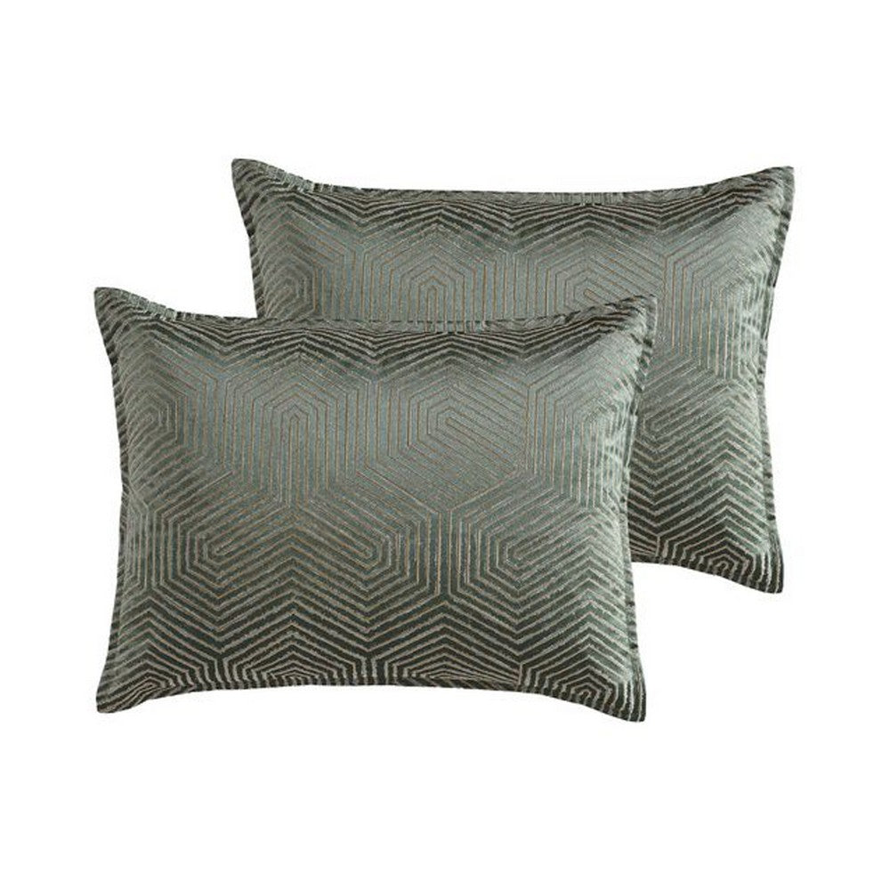 Mely 10pc Coverlet Queen Comforter Set, Shams, Green Woven Jacquard -BM326696