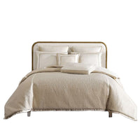 Dely 7pc Satin Queen Size Comforter Set with Shams, Reversible Gold -BM326698