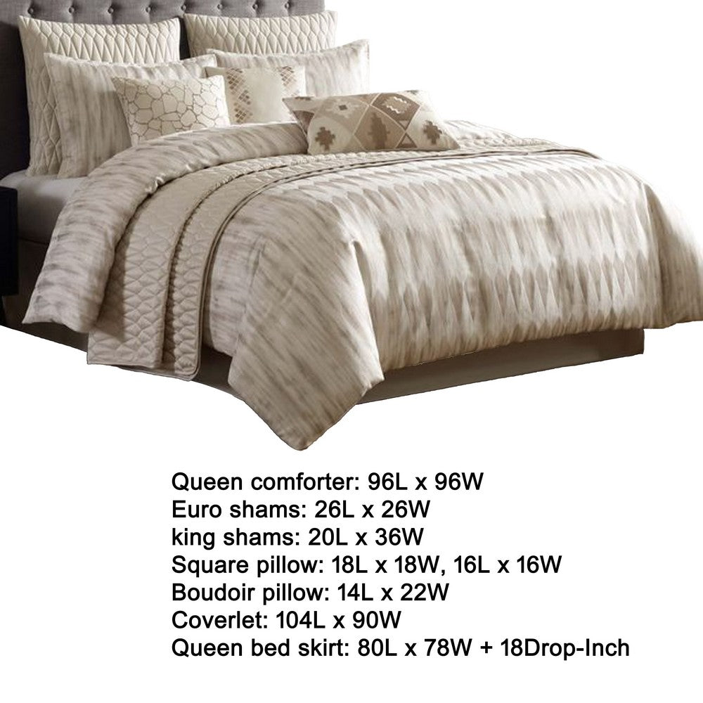 Dely 7pc Satin Queen Size Comforter Set with Shams, Reversible Gold -BM326698