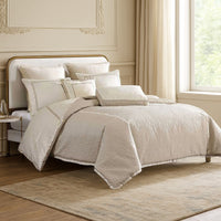 Dely 7pc Satin Queen Size Comforter Set with Shams, Reversible Gold -BM326698