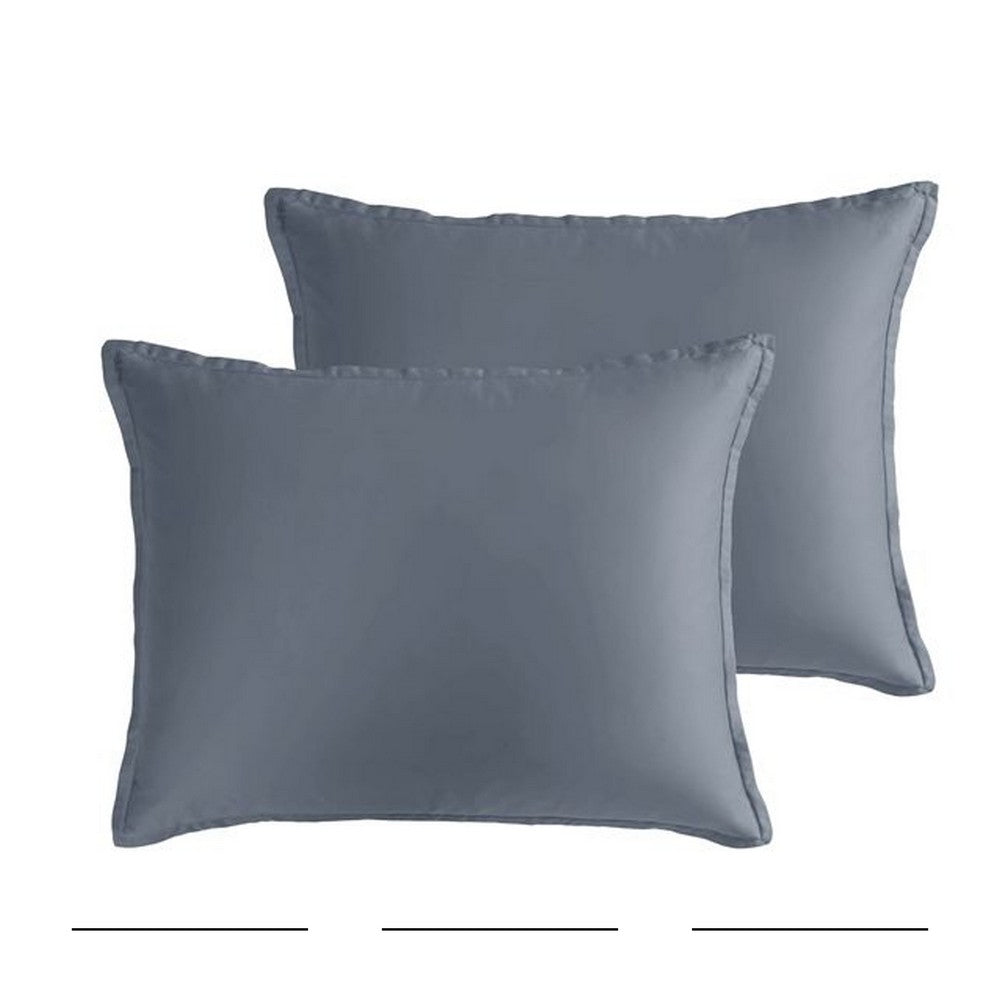 Keo 9pc King Comforter Set, Reversible, Shams, Smoke Blue Silky Fabric -BM326701