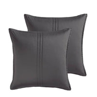 Keo 8pc Queen Comforter Set, Reversible, Shams, Dark Gray Silky Fabric -BM326704