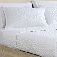 Keo 3pc Queen Coverlet Set, Reversible, Shams, White Silky Fabric -BM326712