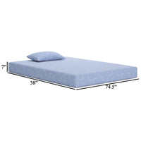 Ruve Twin Mattress, Standard Pillow, Memory Foam, Light Blue 7 Inch -BM326723