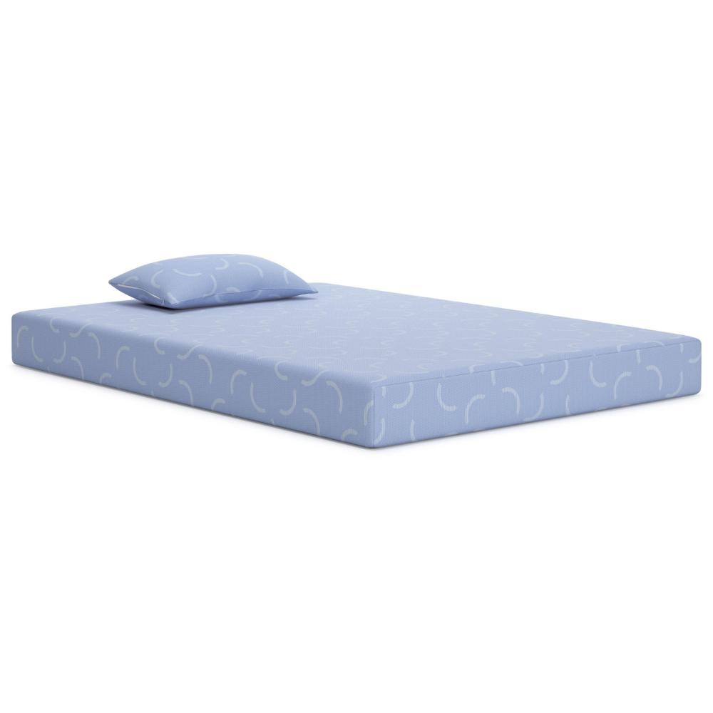 Ruve Twin Mattress, Standard Pillow, Memory Foam, Light Blue 7 Inch
