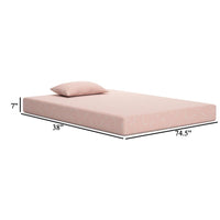 Ruve Twin Mattress, Standard Pillow, Memory Foam, Light Pink 7 Inch -BM326725