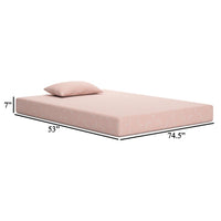 Ruve Full Mattress, Standard Pillow, Memory Foam, Light Pink 7 Inch -BM326726
