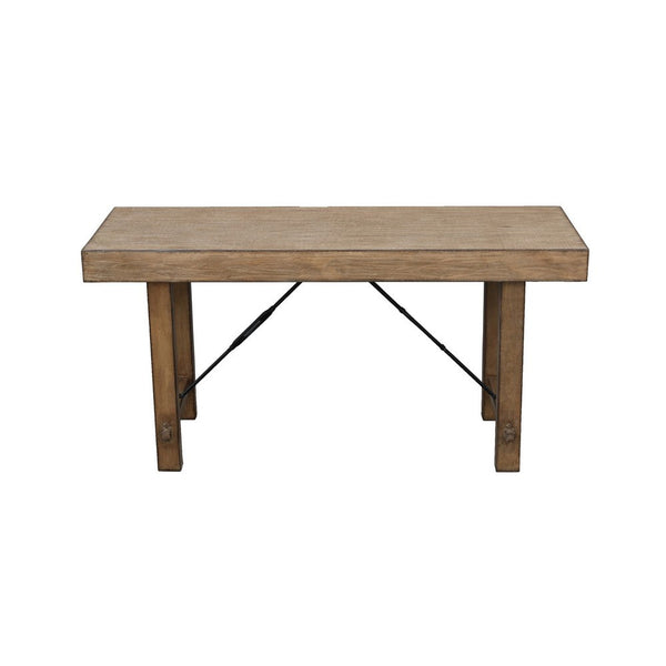 Dity Counter Height Table, 72 Inch Rectangular Top, Antique Brown Wood -BM326793