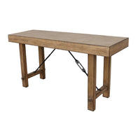 Dity Counter Height Table, 72 Inch Rectangular Top, Antique Brown Wood -BM326793
