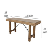 Dity Counter Height Table, 72 Inch Rectangular Top, Antique Brown Wood -BM326793
