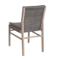 Lily Dining Side Chair Set of 2, Padded, Gray Fabric, Ash Wood Frame -BM326803