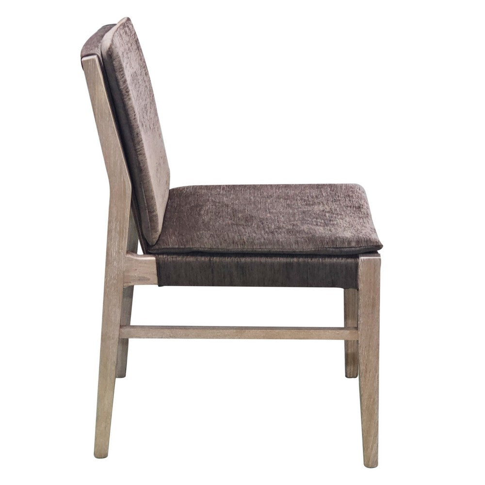 Lily Dining Side Chair Set of 2, Padded, Gray Fabric, Ash Wood Frame -BM326803