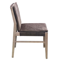 Lily Dining Side Chair Set of 2, Padded, Gray Fabric, Ash Wood Frame -BM326803