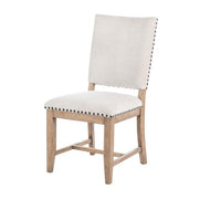 Nox Dining Side Chair Set of 2, Off White Upholstery, Nailhead Trim -BM326817