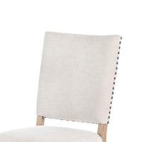 Nox Dining Side Chair Set of 2, Off White Upholstery, Nailhead Trim -BM326817