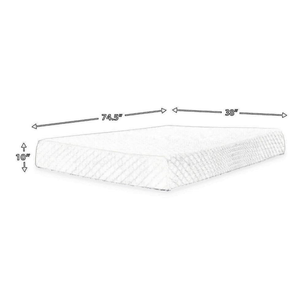 Jeny Twin Mattress, Firm Memory Foam, Stretch Cover, 10 Inch Cooling -BM326851