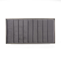 Shami Ottoman Bench, Gray Velvet Stitch Tufting, Gold Iron, 49 Inch - BM326882