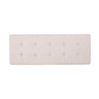 Liba Ottoman Bench, Button Tufted Beige Fabric, Black Frame, 47 Inch - BM326883