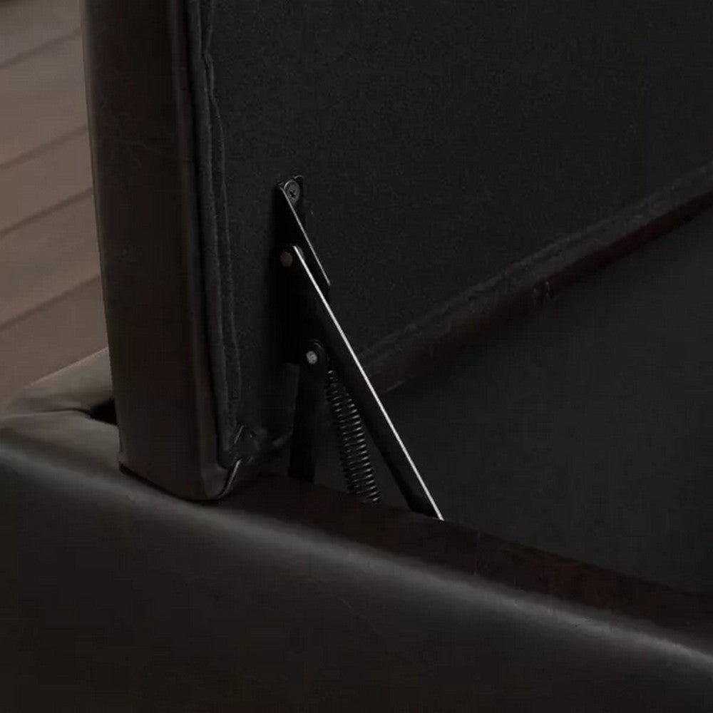 Lannie Storage Ottoman, Dual Top, Rich Brown Faux Leather, 48 Inch - BM326884