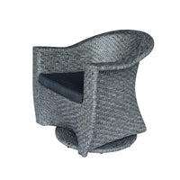 Nicki Outdoor Swivel Chair, Gray Rattan Wicker, Black Fabric Cushion - BM326886