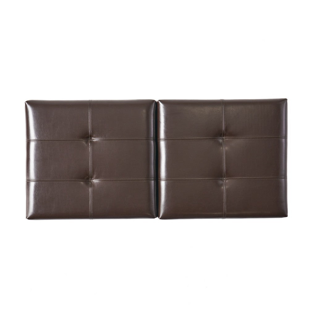 Storage Ottoman, Chocolate Faux Leather, Soft Cushioning, 47 Inch - BM326887