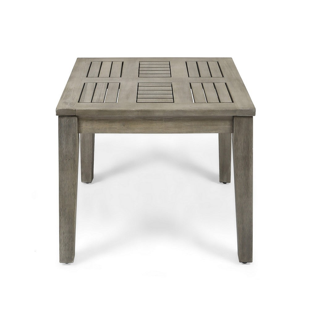Bops Outdoor Square Side Table, 20 Inch Gray Weather-Resistant Wood - BM326900