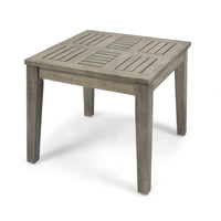 Bops Outdoor Square Side Table, 20 Inch Gray Weather-Resistant Wood - BM326900